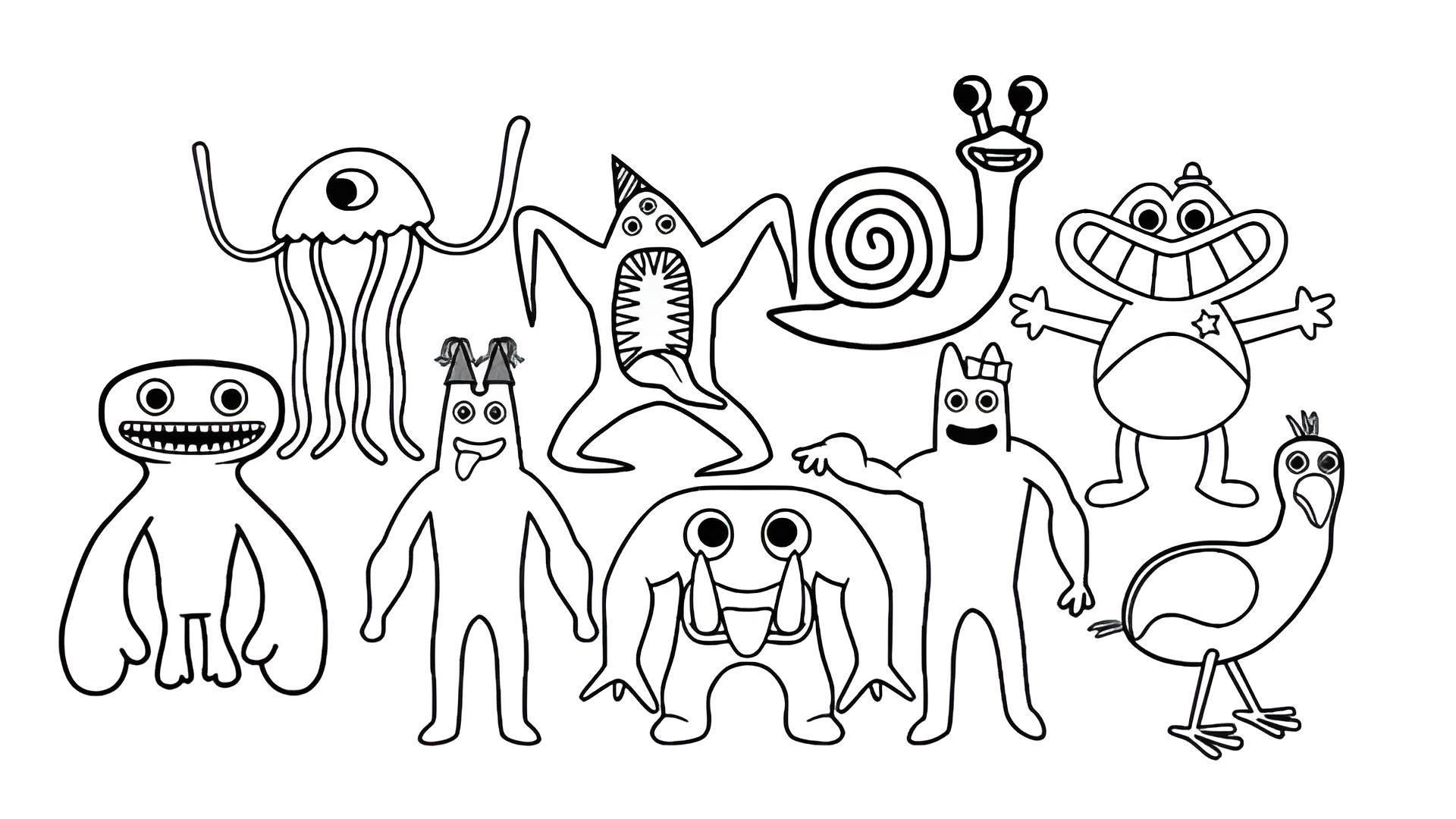 Garden Of Banban Characters Coloring Pages Garden Of Banban Characters Coloring Pages