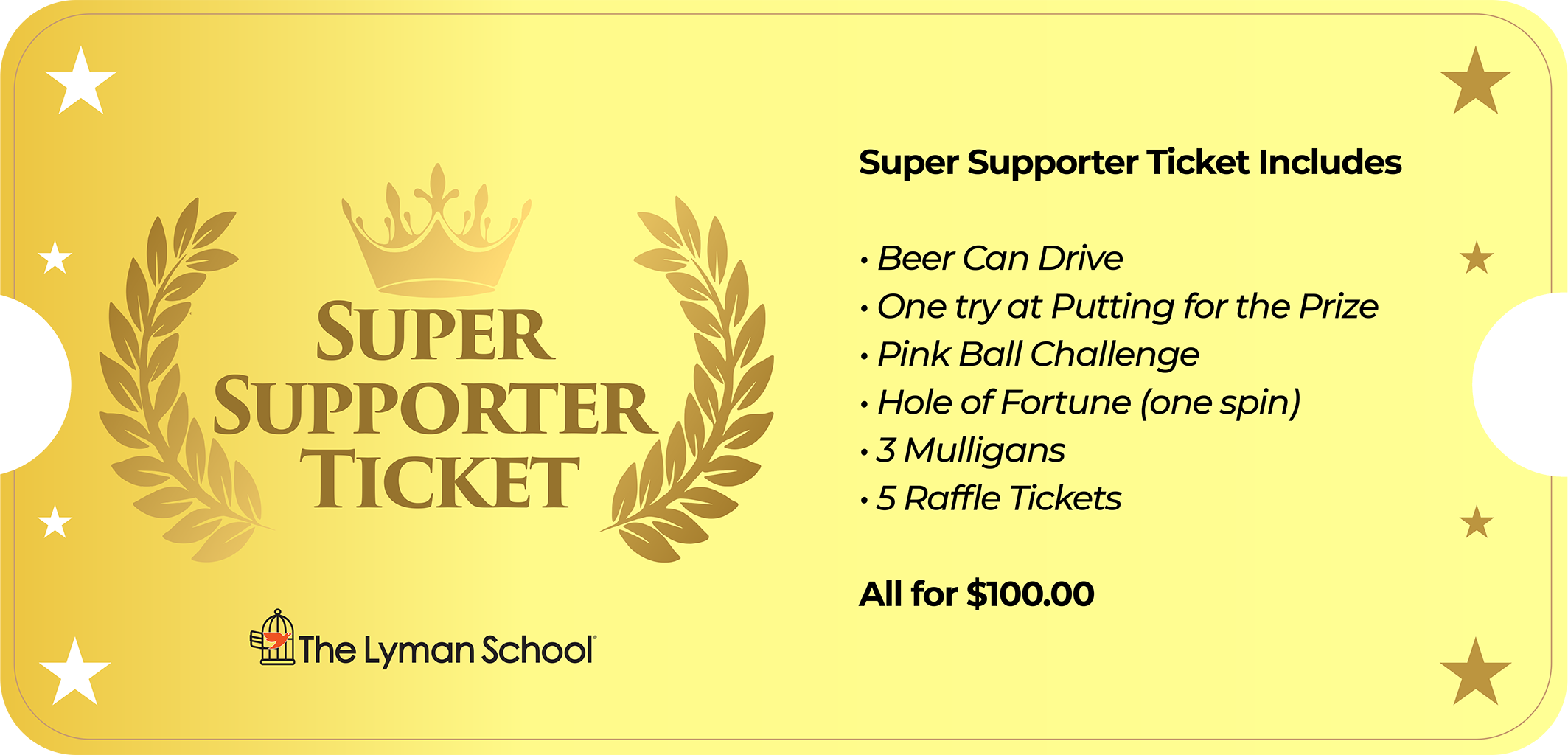 Playing For The Kids - Golf Scramble - Default Image of Super Supporter Ticket