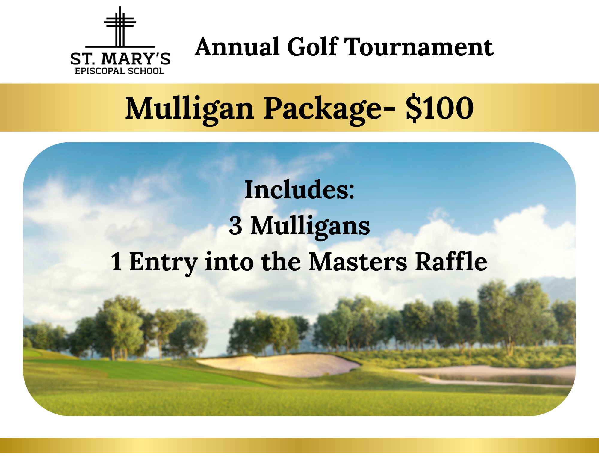 6th Annual St. Mary's Golf Tournament - Default Image of Mulligan Package