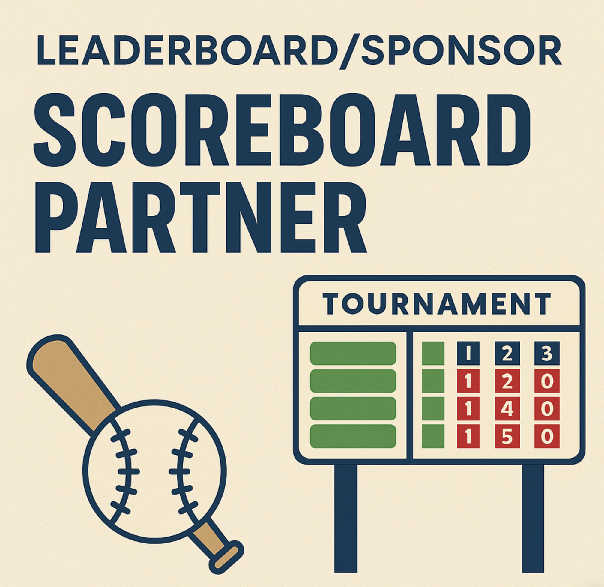 Casteel Baseball Golf Tournament Fundraiser - Default Image of Leaderboard/Scoreboard Sponsor – “Scoreboard Partner”