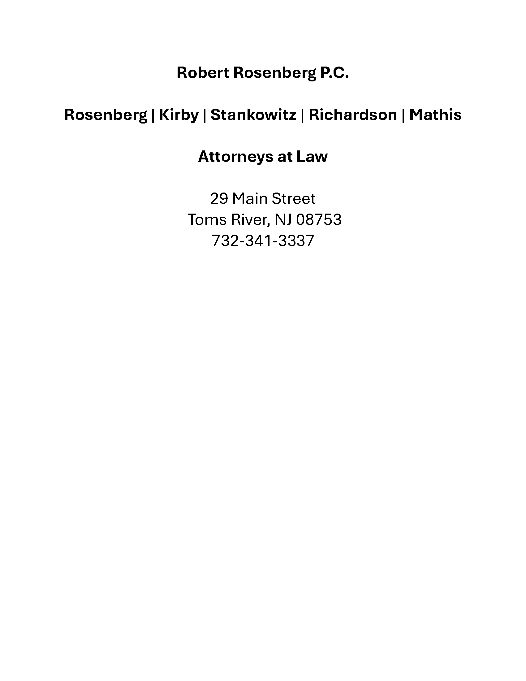 Rosenber, Kirby, Stankowitz, Richardson & Mathis